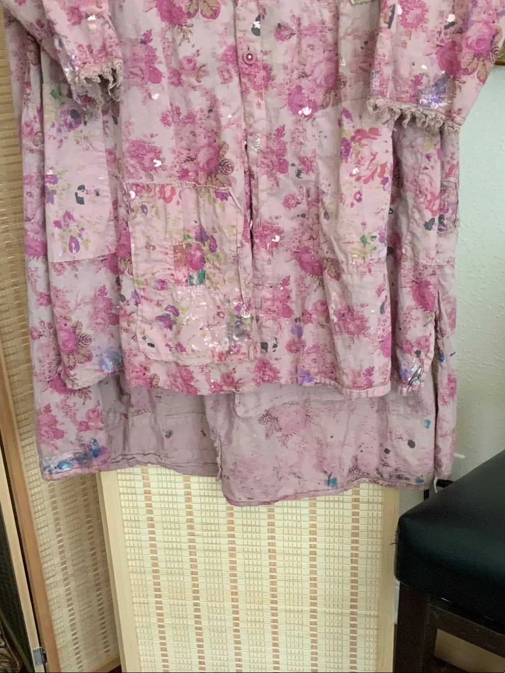 magnolia Pearl Rosewalk  Bohemian Pink Floral Duster Coat OS - Picture 8 of 11
